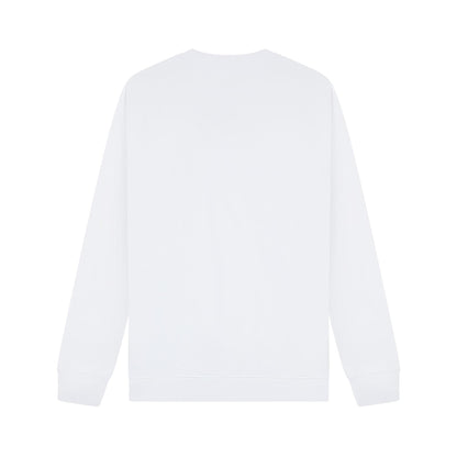 White - Back - Casual Classics Unisex Adult Premium Combed Cotton Extended Neckline Oversized Sweatshirt