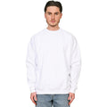 White - Side - Casual Classics Unisex Adult Premium Combed Cotton Extended Neckline Oversized Sweatshirt