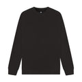 Black - Front - Casual Classics Unisex Adult Premium Combed Cotton Extended Neckline Oversized Sweatshirt