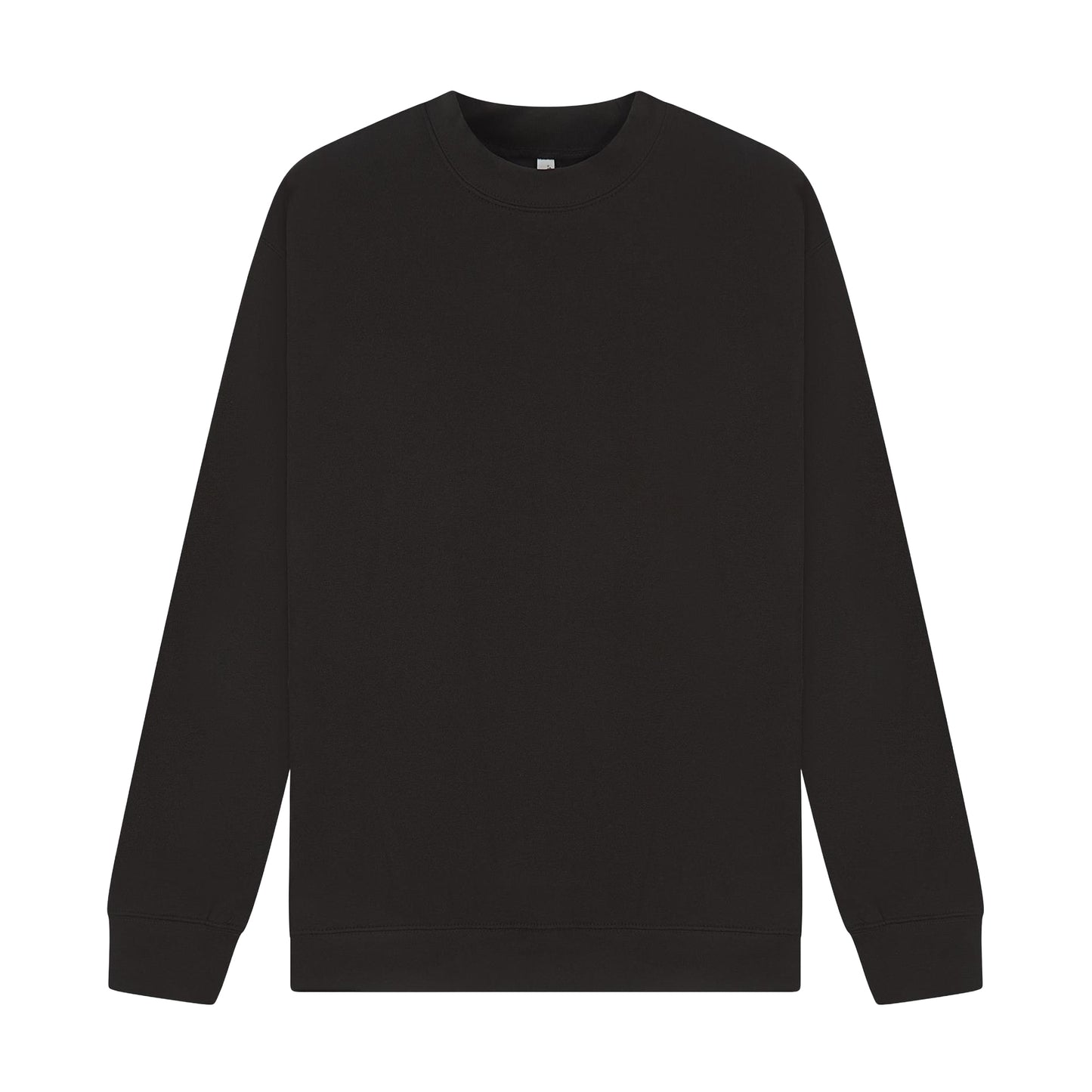 Black - Front - Casual Classics Unisex Adult Premium Combed Cotton Extended Neckline Oversized Sweatshirt