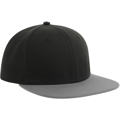 Black-Grey - Front - Atlantis Contrast Sustainable Flat Peak Snapback Cap