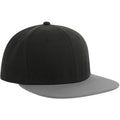 Black-Grey - Front - Atlantis Contrast Sustainable Flat Peak Snapback Cap