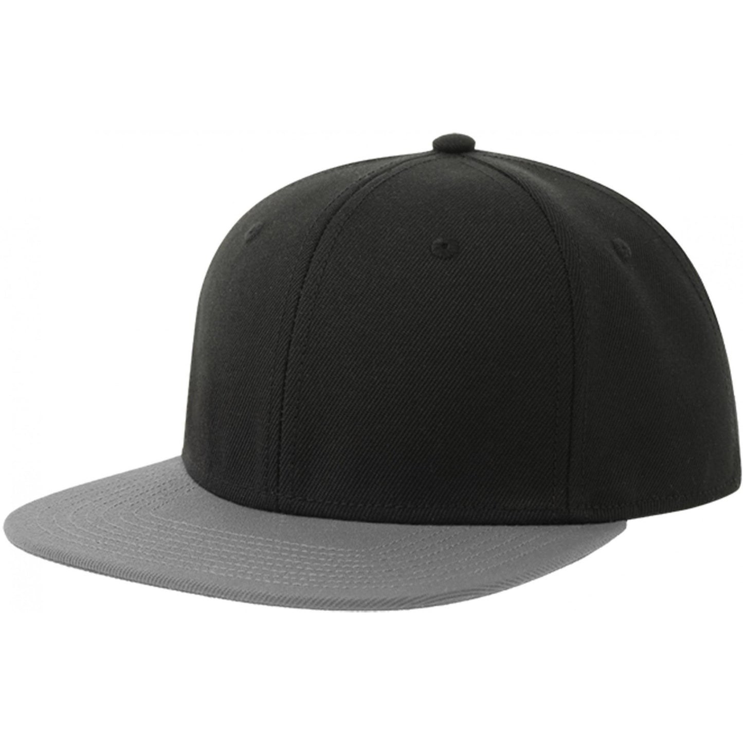 Black-Grey - Back - Atlantis Contrast Sustainable Flat Peak Snapback Cap