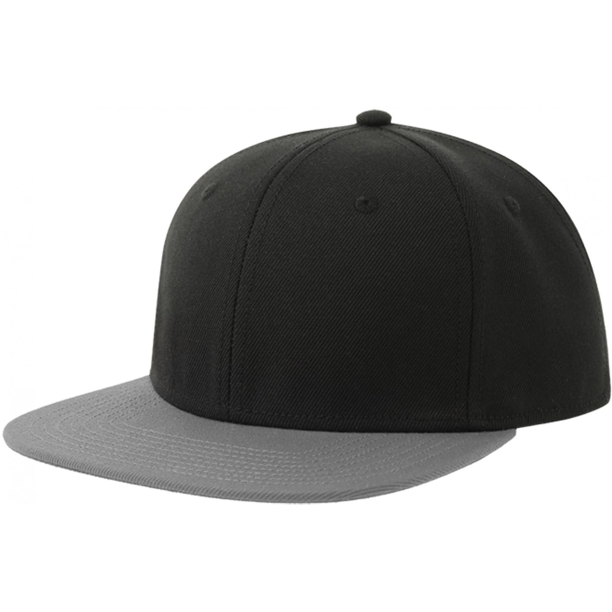 Black-Grey - Back - Atlantis Contrast Sustainable Flat Peak Snapback Cap