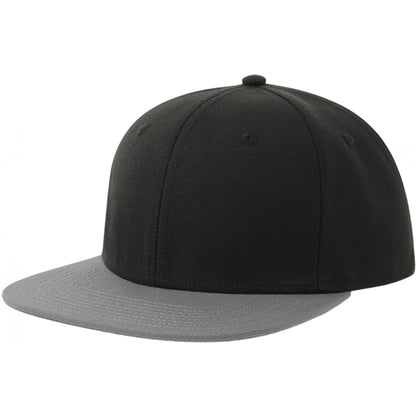 Black-Grey - Back - Atlantis Contrast Sustainable Flat Peak Snapback Cap