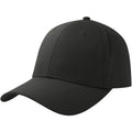 Black - Back - Atlantis Unisex Adult Pitch 6 Panel Flexible Stretch Fitted Baseball Cap