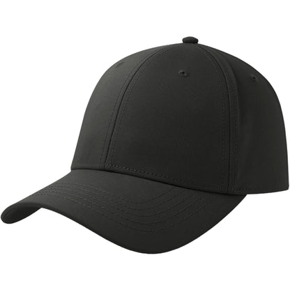 Black - Back - Atlantis Unisex Adult Pitch 6 Panel Flexible Stretch Fitted Baseball Cap