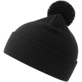 Black - Front - Atlantis Unisex Adult Wind S Pom Pom Recycled Double Skin Cuffed Beanie