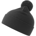 Dark Grey - Front - Atlantis Unisex Adult Wind S Pom Pom Recycled Double Skin Cuffed Beanie