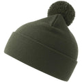 Olive - Front - Atlantis Unisex Adult Wind S Pom Pom Recycled Double Skin Cuffed Beanie