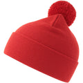 Red - Front - Atlantis Unisex Adult Wind S Pom Pom Recycled Double Skin Cuffed Beanie
