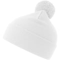 White - Front - Atlantis Unisex Adult Wind S Pom Pom Recycled Double Skin Cuffed Beanie