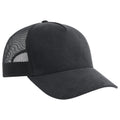 Black - Back - Atlantis Unisex Adult Rapper 5 Panel Suede Sustainable Trucker Cap