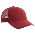 Cardinal Red - Back - Atlantis Unisex Adult Rapper 5 Panel Suede Sustainable Trucker Cap