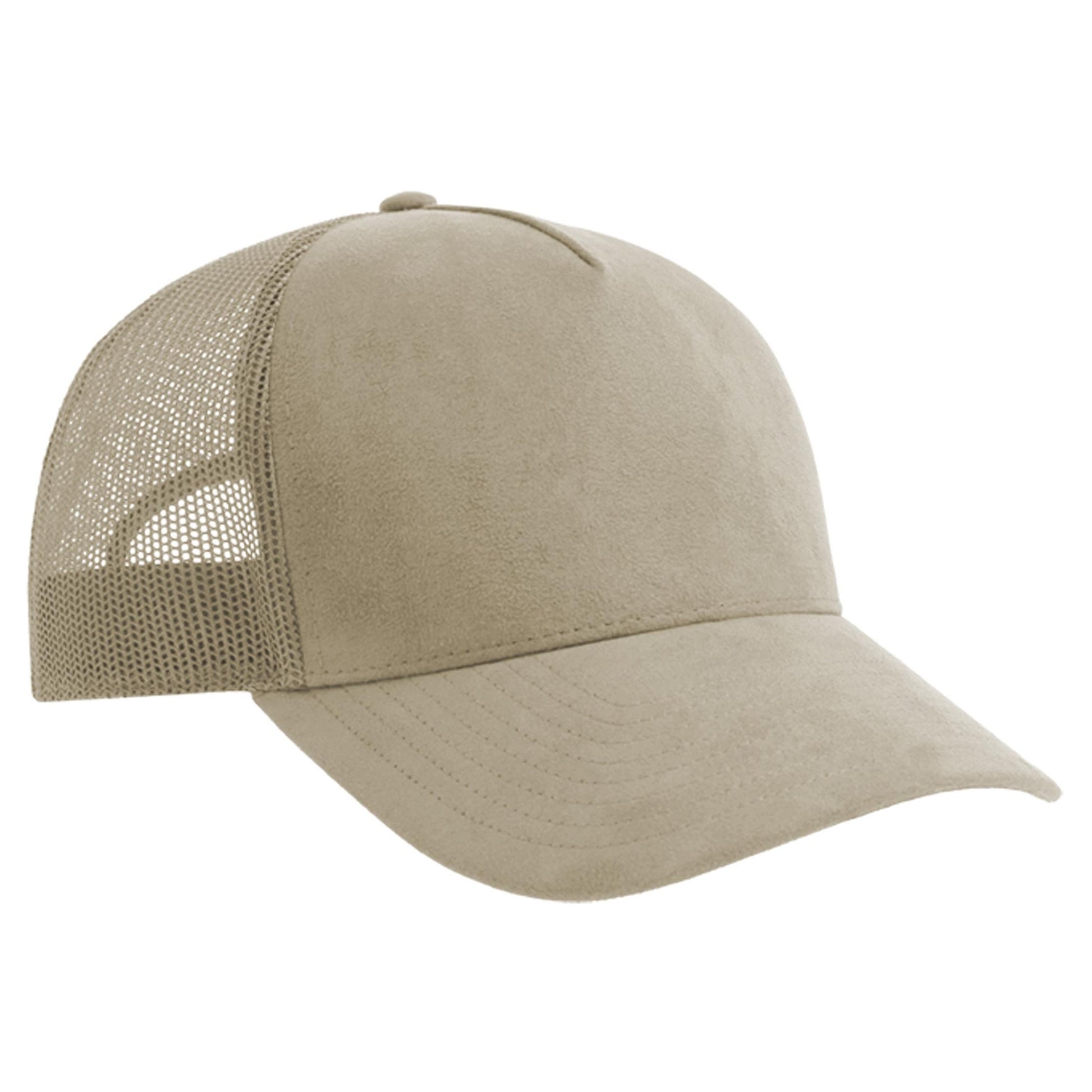 Stone - Back - Atlantis Unisex Adult Rapper 5 Panel Suede Sustainable Trucker Cap