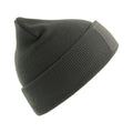 Dark Grey - Back - Atlantis Unisex Adult Wind S Patch Recycled Double Skin Cuffed Beanie