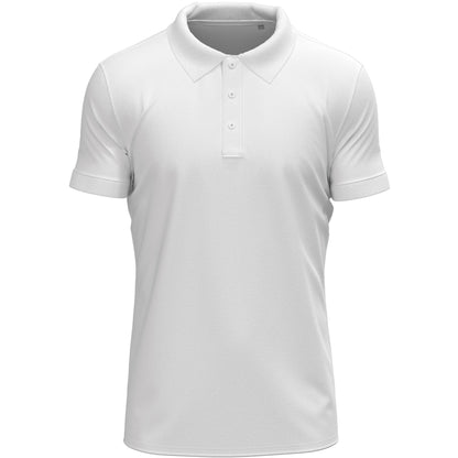 White - Front - Stedman Mens Stretch Polo Shirt