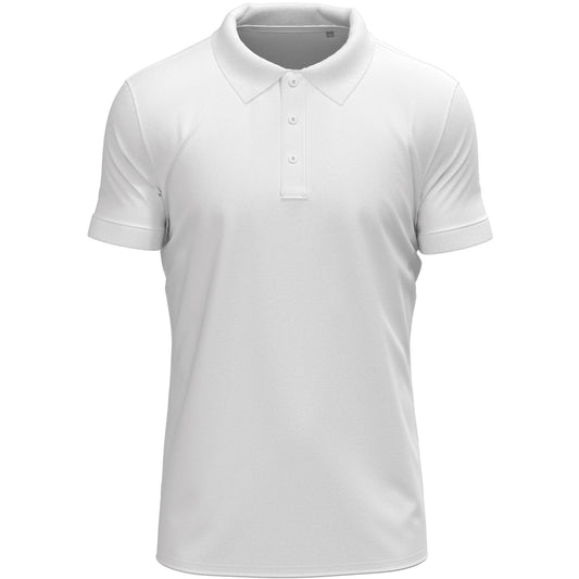 White - Front - Stedman Mens Stretch Polo Shirt