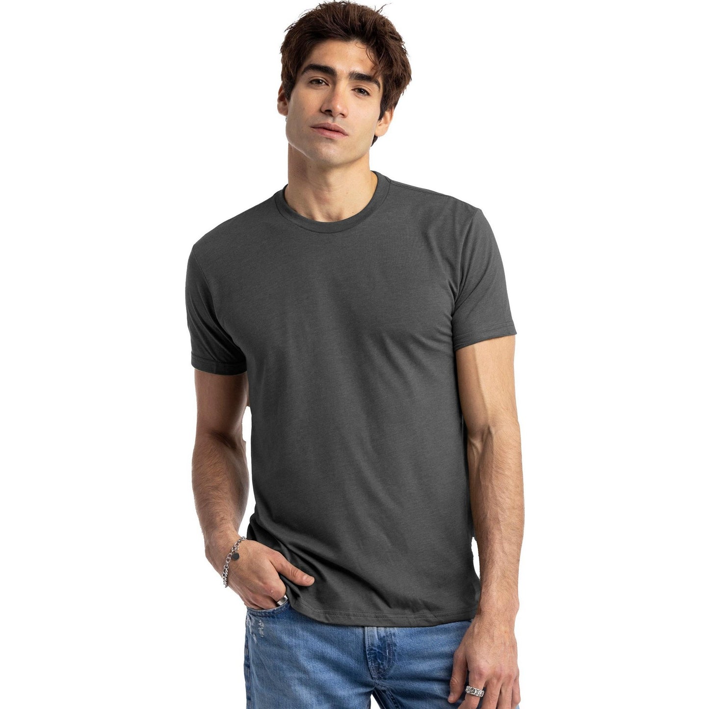 Heather Heavy Metal - Side - Next Level Apparel Unisex Adult CVC T-Shirt