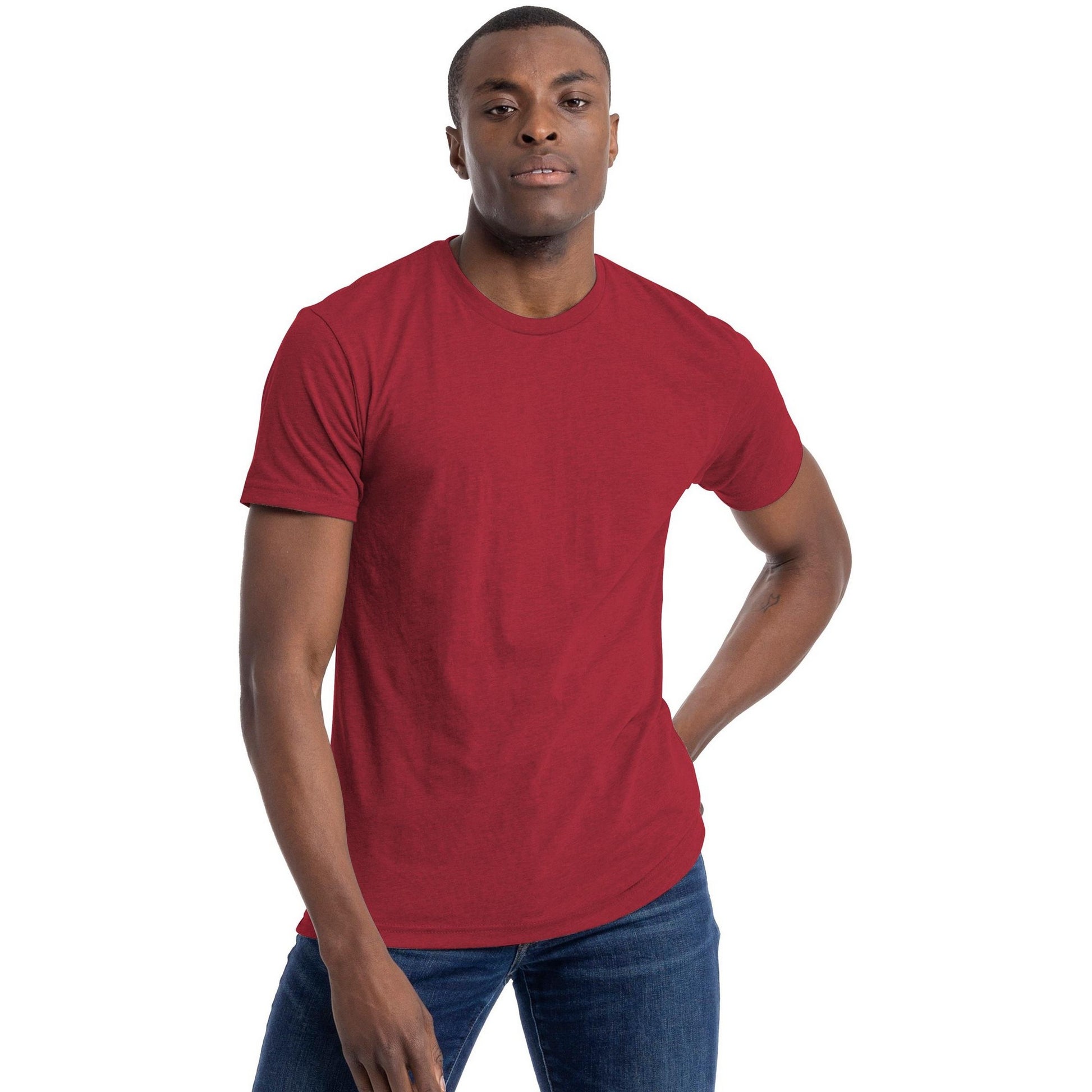 Cardinal - Side - Next Level Apparel Unisex Adult CVC T-Shirt