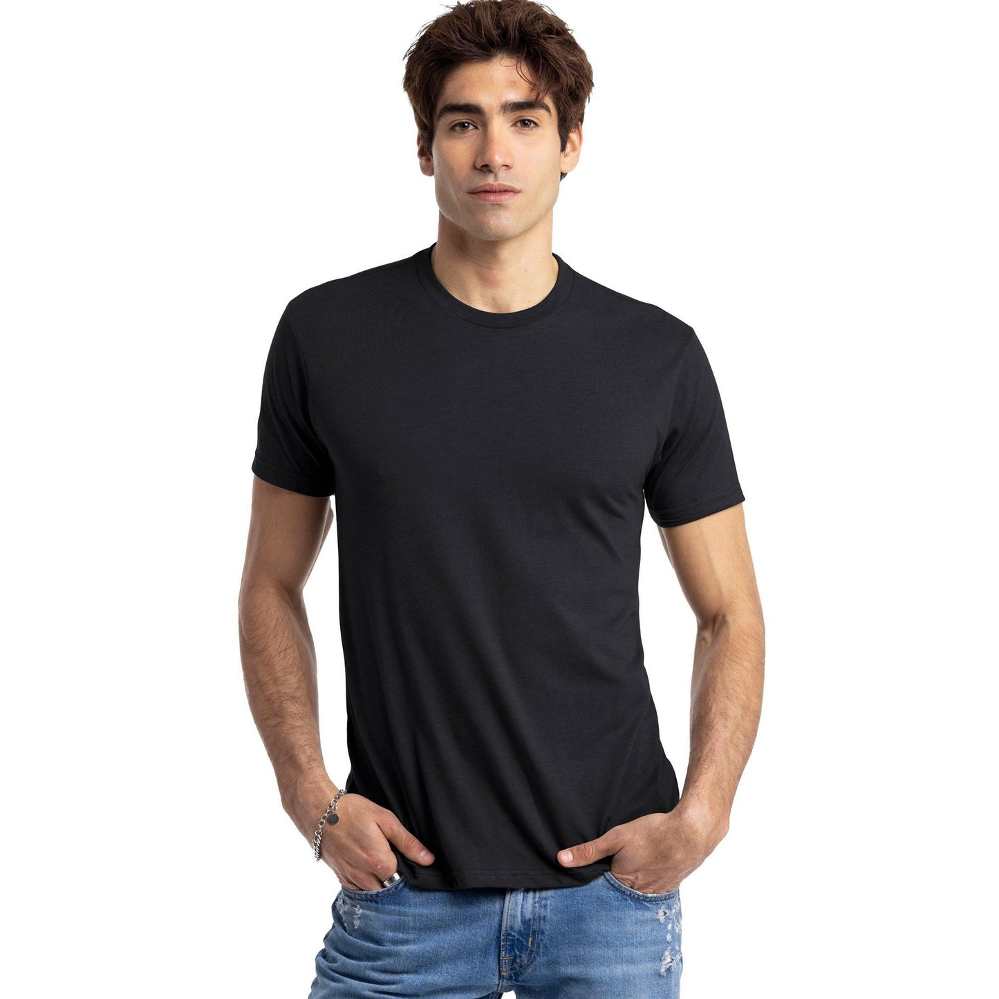 Black - Side - Next Level Apparel Unisex Adult CVC T-Shirt