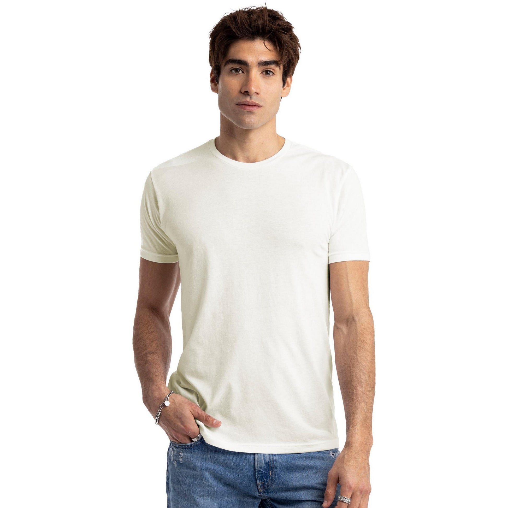 White - Side - Next Level Apparel Unisex Adult CVC T-Shirt