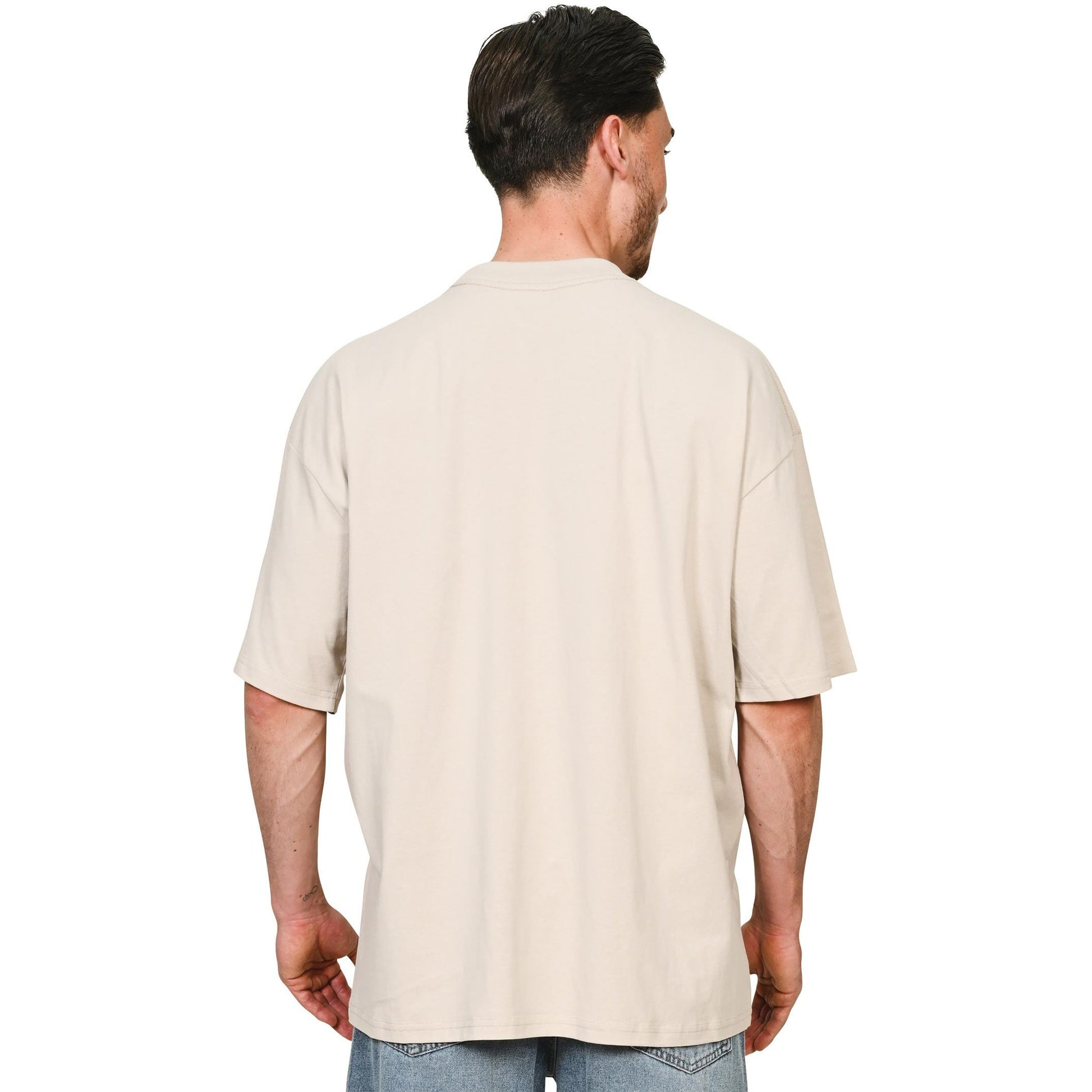 Stone - Lifestyle - Casual Classics Unisex Adult Combed Ringspun Cotton Extended Neckline Oversized T-Shirt