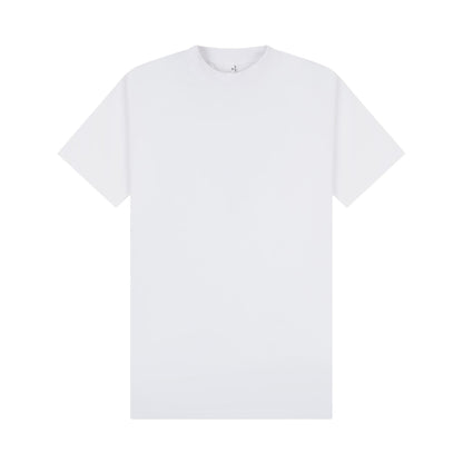 White - Front - Casual Classics Unisex Adult Combed Ringspun Cotton Extended Neckline Oversized T-Shirt