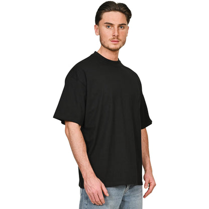 Black - Lifestyle - Casual Classics Unisex Adult Combed Ringspun Cotton Extended Neckline Oversized T-Shirt