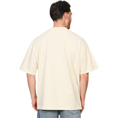 Ecru - Lifestyle - Casual Classics Unisex Adult Combed Ringspun Cotton Extended Neckline Oversized T-Shirt