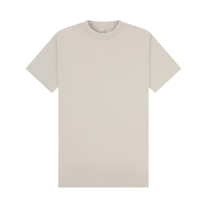 Stone - Front - Casual Classics Unisex Adult Combed Ringspun Cotton Extended Neckline Oversized T-Shirt