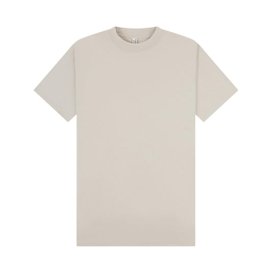 Stone - Front - Casual Classics Unisex Adult Combed Ringspun Cotton Extended Neckline Oversized T-Shirt