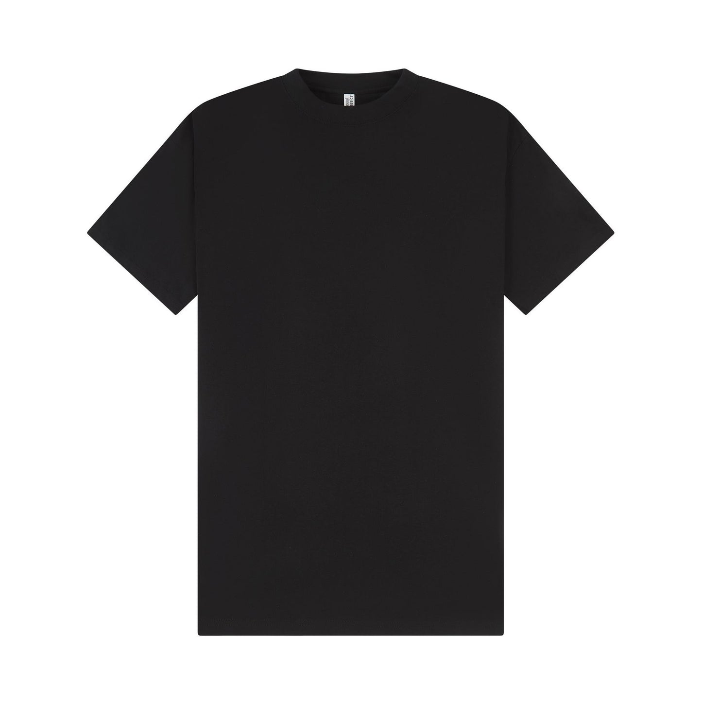 Black - Front - Casual Classics Unisex Adult Combed Ringspun Cotton Extended Neckline Oversized T-Shirt