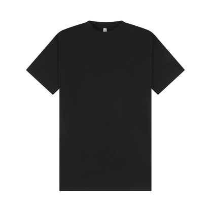 Black - Front - Casual Classics Unisex Adult Combed Ringspun Cotton Extended Neckline Oversized T-Shirt