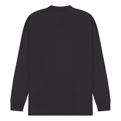 Acid Black - Back - Casual Classics Mens Acid Wash Combed Ringspun Cotton Extended Neckline Tall Oversized Long-Sleeved T-Shirt