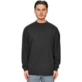Acid Black - Side - Casual Classics Mens Acid Wash Combed Ringspun Cotton Extended Neckline Tall Oversized Long-Sleeved T-Shirt