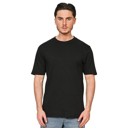 Black - Side - Casual Classics Unisex Adult Interlock Tall and Slim T-Shirt