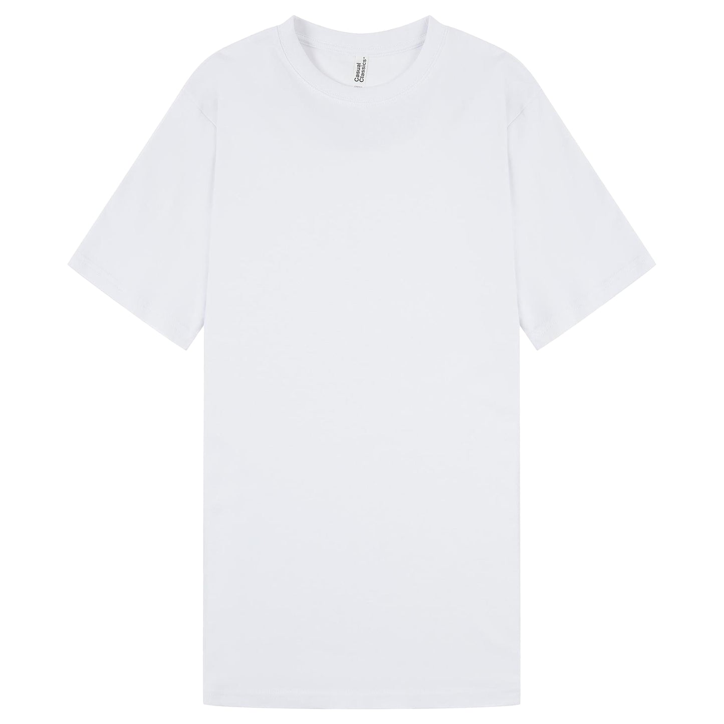 White - Front - Casual Classics Unisex Adult Interlock Tall and Slim T-Shirt