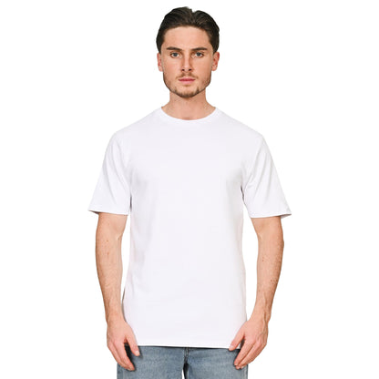 White - Side - Casual Classics Unisex Adult Interlock Tall and Slim T-Shirt