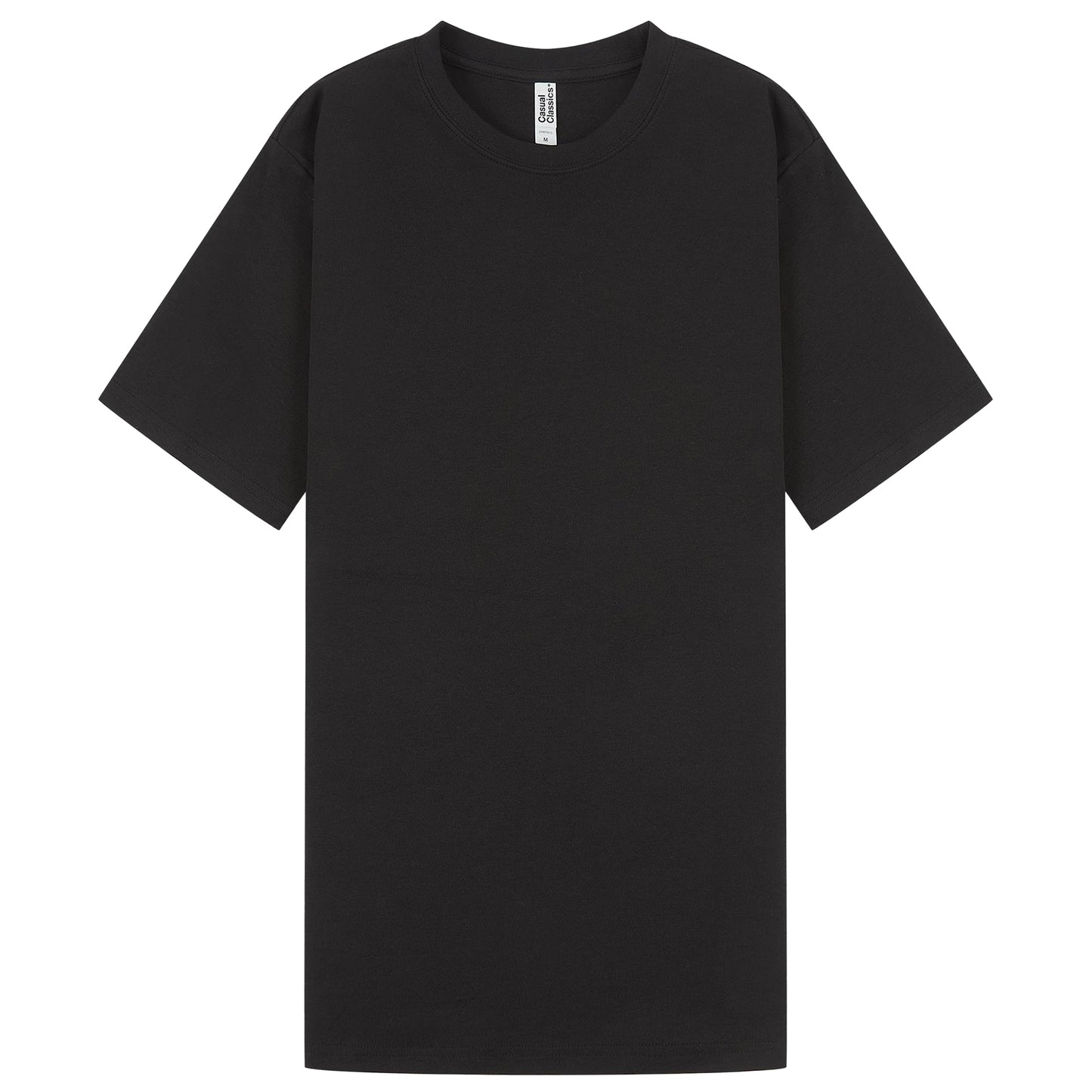 Black - Front - Casual Classics Unisex Adult Interlock Tall and Slim T-Shirt