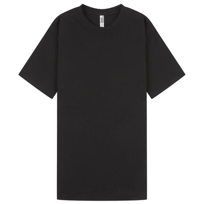 Black - Front - Casual Classics Unisex Adult Interlock Tall and Slim T-Shirt