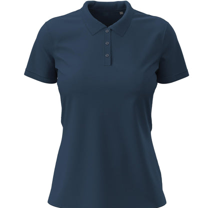 Navy - Front - Stedman Womens-Ladies Stretch Polo Shirt