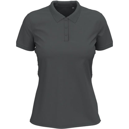 Slate Grey - Front - Stedman Womens-Ladies Stretch Polo Shirt