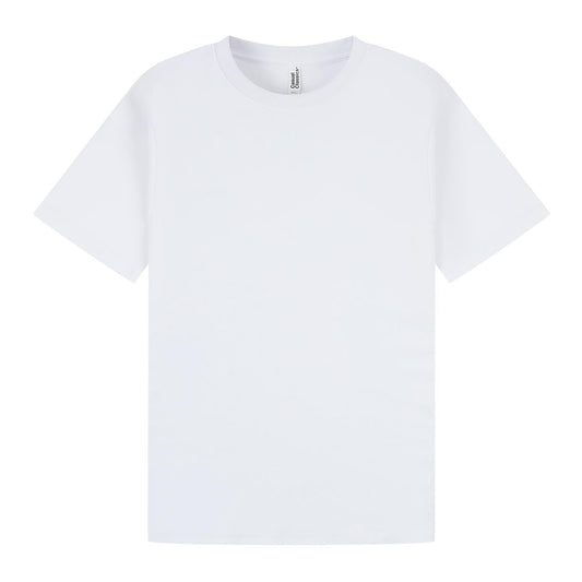 White - Front - Casual Classics Unisex Adult Interlock Slim T-Shirt