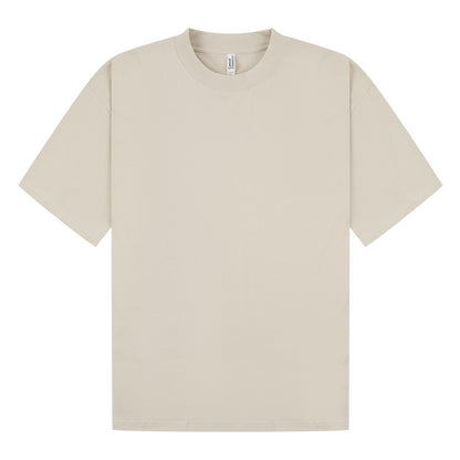 Stone - Front - Casual Classics Unisex Adult Combed Ringspun Cotton Extended Neckline Oversized T-Shirt