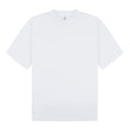 White - Front - Casual Classics Unisex Adult Combed Ringspun Cotton Extended Neckline Oversized T-Shirt