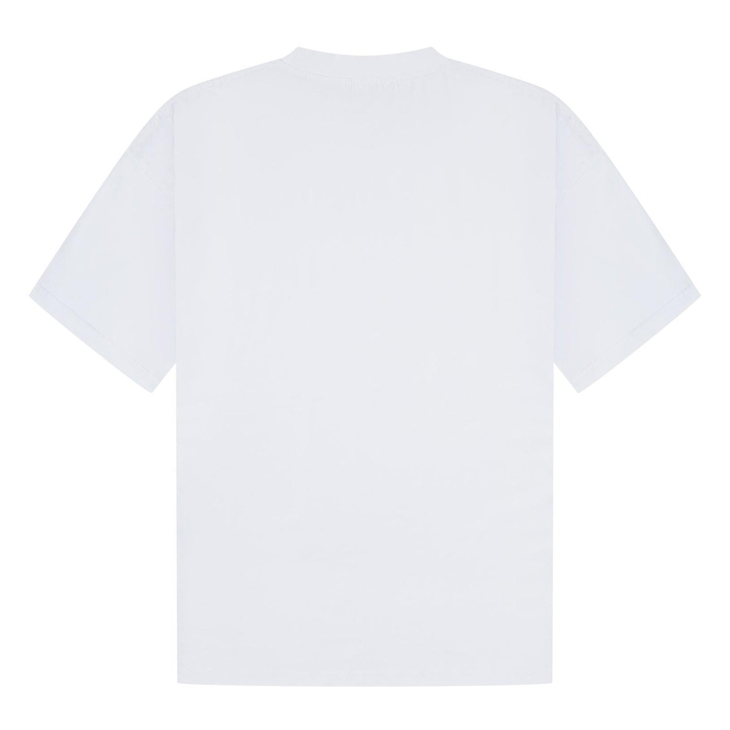 White - Back - Casual Classics Unisex Adult Combed Ringspun Cotton Extended Neckline Oversized T-Shirt