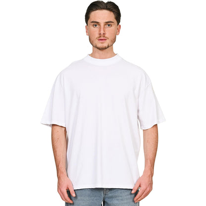 White - Lifestyle - Casual Classics Unisex Adult Combed Ringspun Cotton Extended Neckline Oversized T-Shirt
