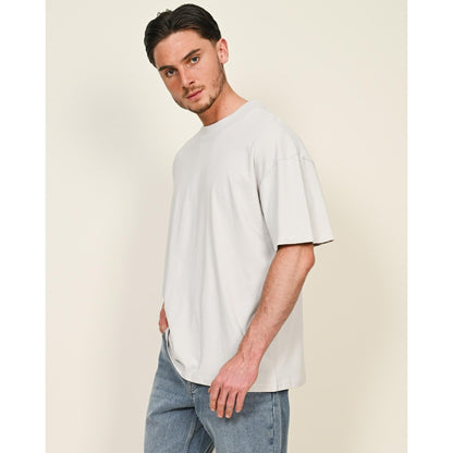 Charcoal - Front - Casual Classics Unisex Adult Combed Ringspun Cotton Extended Neckline Oversized T-Shirt