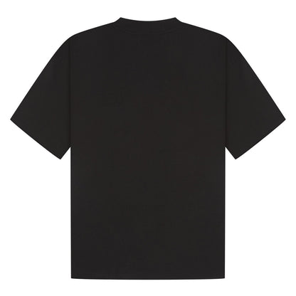 Black - Back - Casual Classics Unisex Adult Combed Ringspun Cotton Extended Neckline Oversized T-Shirt